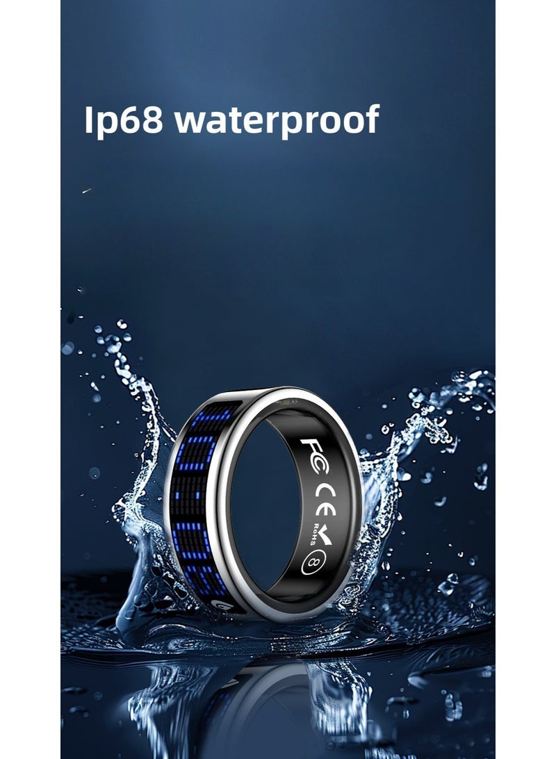 Smart Prayer Counting Ring | Prayer Counter, Rosary Counter | Wearable, Waterproof Technology | Health Monitoring Ring | Available in Black, Gold, and Silver, supports caller ID, counter, timer, with display screen, heart rate measurement, blood oxygen measurement, sleep health monitoring, remote control photography, gesture TikTok scrolling, e-book page turning, multiple sports modes, menstrual cycle management, remote care smart ring; Waterproof rating IP68. Size 8, 9, 10, 11 - Image 5